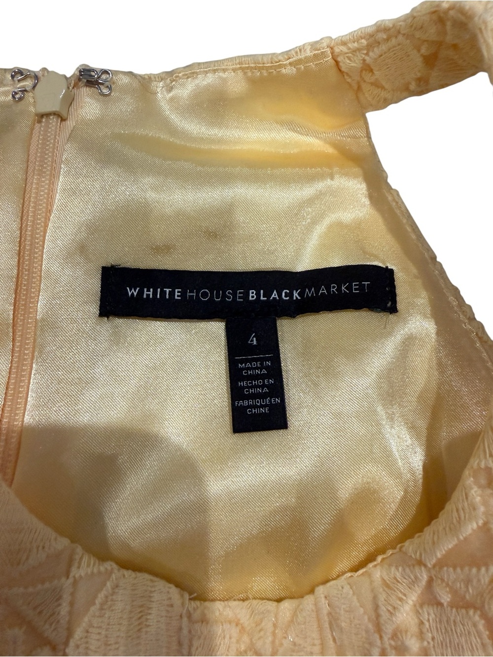 White House Black Market Yellow Lace Halter Dress - Picture 6 of 10